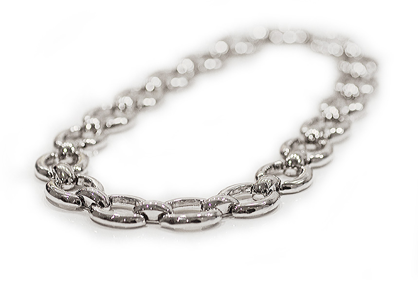 Halsband - oval silverlnk